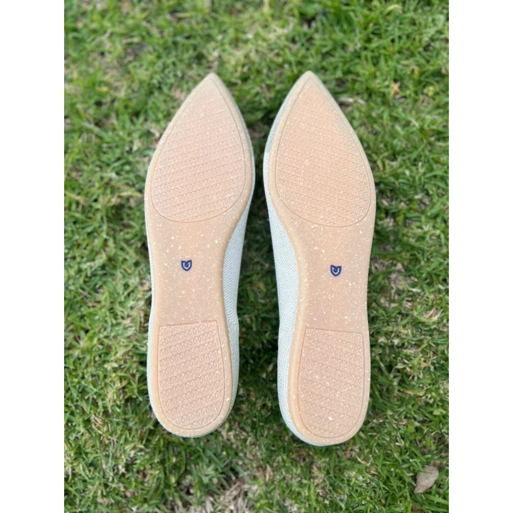 New Rothy's The Pointy Slip On Toe Flat Size 13 Diamond Metallic Pointed Shoe
